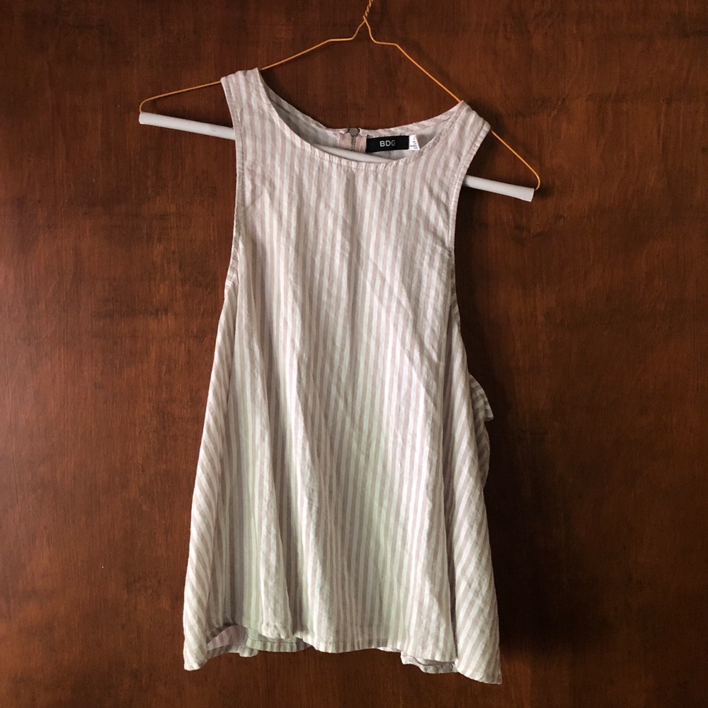 Tan and white striped tank top